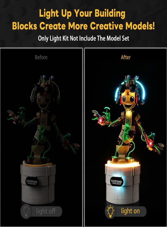 Kyglaring طقم إضاءة LED من Kyglaring متوافق مع مكعبات بناء Lego Dancing Groot 76297، ملحقات إضاءة مطورة لمجموعة نموذج 76297، أضواء فقط (النموذج غير متضمن)، إصدار كلاسيكي. - Image 3